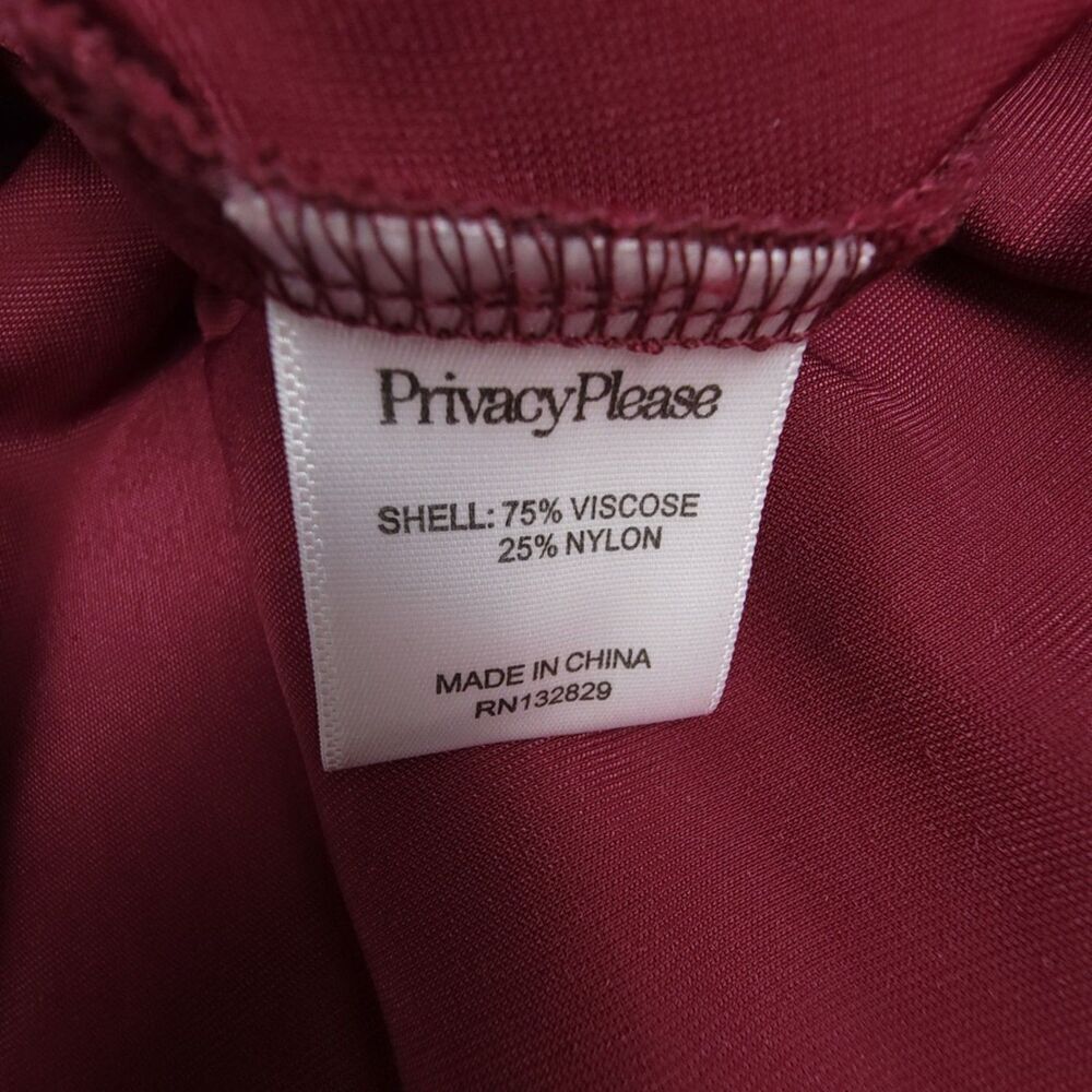 PRIVACY PLEASE Krause Crushed Velvet Maxi Wrap Dress Romantic Burgundy Small - Picture 7 of 7